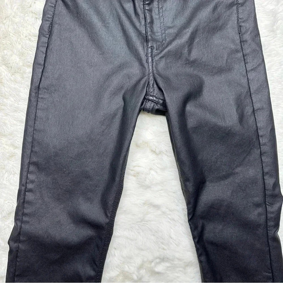 H&M Curvy Jeggings Ultra High Waist Ankle Black Coated Size 4 - Picture 3 of 16